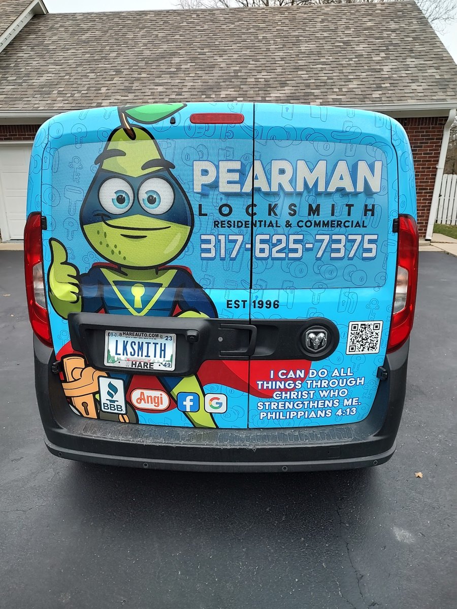 Pearman Locksmith service van displaying residential and commercial locksmith branding